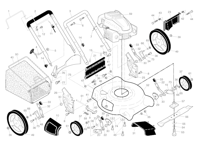 Husqvarna Rasenmäher gelegentliche Nutzung 6021 P, 96133001102, 2010-11