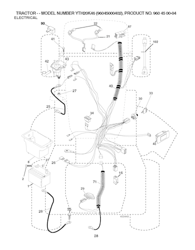Husqvarna Gartentraktoren 96045000402 YTH20K46