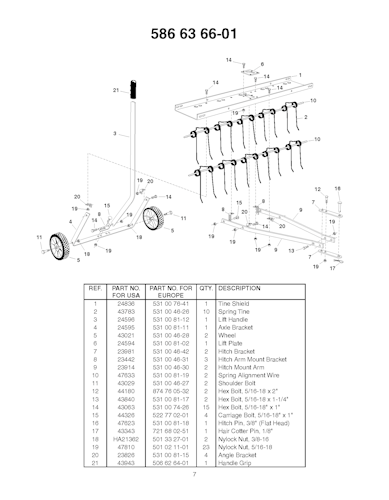Husqvarna Zubehör für Aufsitzmäher 586636601 TRO003 - Moss Rake