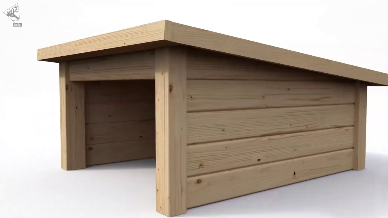 Karibu Woodfeeling Rasenmähroboterhaus 1 Pultdach - B 73 x T 77 cm - 19 mm